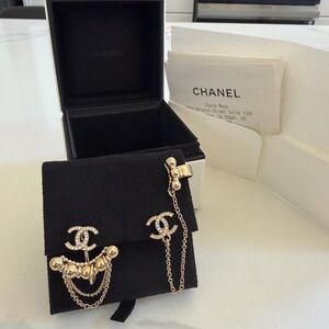 Chanel Gold-Tone CC earrings